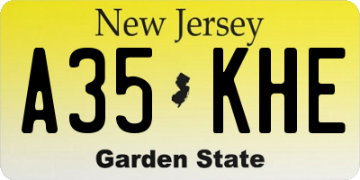 NJ license plate A35KHE
