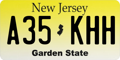 NJ license plate A35KHH