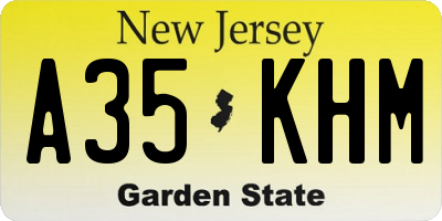 NJ license plate A35KHM