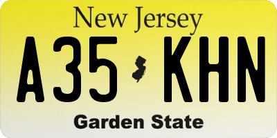NJ license plate A35KHN