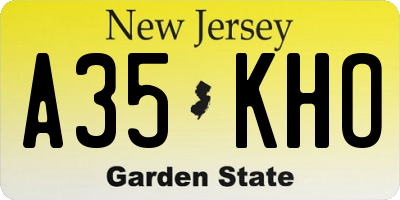 NJ license plate A35KHO