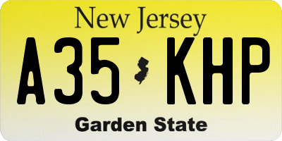 NJ license plate A35KHP