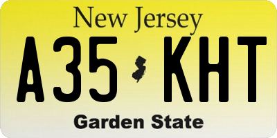 NJ license plate A35KHT