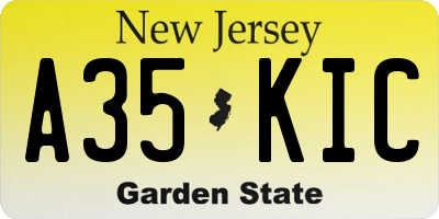 NJ license plate A35KIC