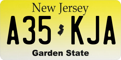 NJ license plate A35KJA
