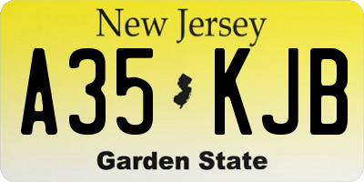 NJ license plate A35KJB