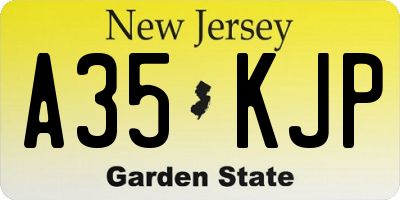 NJ license plate A35KJP