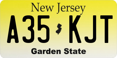 NJ license plate A35KJT