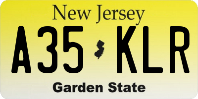 NJ license plate A35KLR