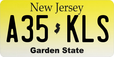 NJ license plate A35KLS