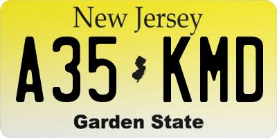 NJ license plate A35KMD