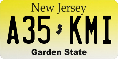 NJ license plate A35KMI