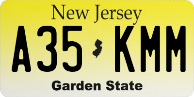NJ license plate A35KMM