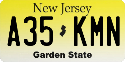 NJ license plate A35KMN