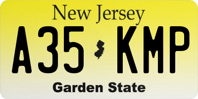 NJ license plate A35KMP