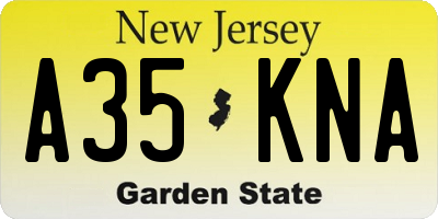 NJ license plate A35KNA