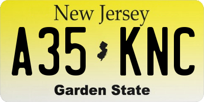 NJ license plate A35KNC