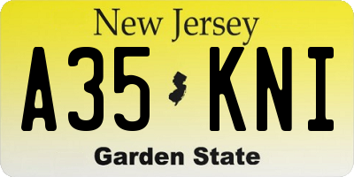 NJ license plate A35KNI