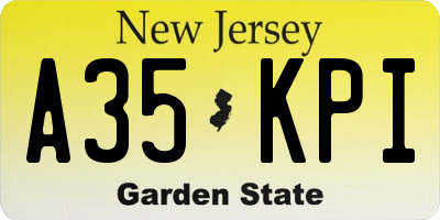 NJ license plate A35KPI