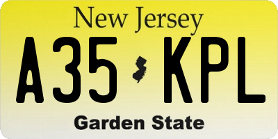 NJ license plate A35KPL