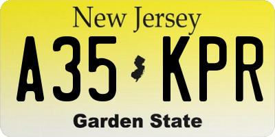 NJ license plate A35KPR