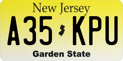 NJ license plate A35KPU