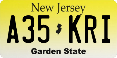 NJ license plate A35KRI