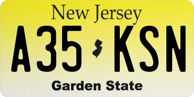NJ license plate A35KSN