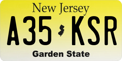 NJ license plate A35KSR