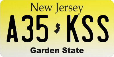 NJ license plate A35KSS