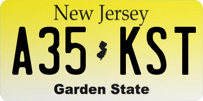 NJ license plate A35KST