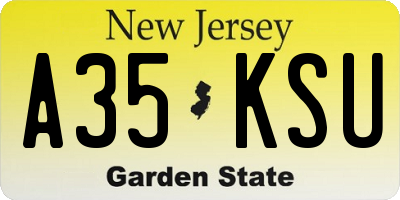NJ license plate A35KSU