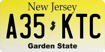 NJ license plate A35KTC