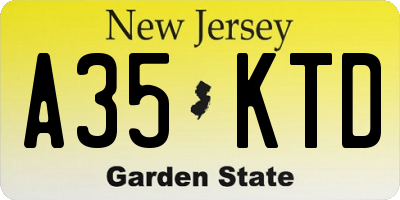 NJ license plate A35KTD