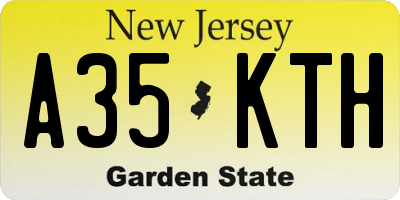NJ license plate A35KTH