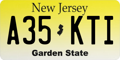 NJ license plate A35KTI
