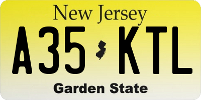NJ license plate A35KTL