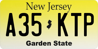 NJ license plate A35KTP