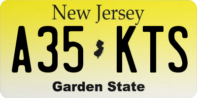 NJ license plate A35KTS