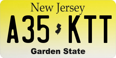 NJ license plate A35KTT