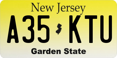 NJ license plate A35KTU