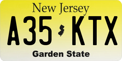 NJ license plate A35KTX