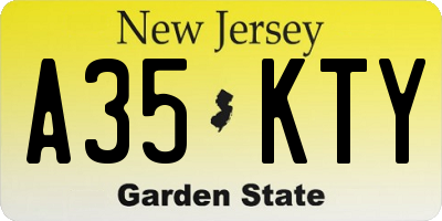 NJ license plate A35KTY