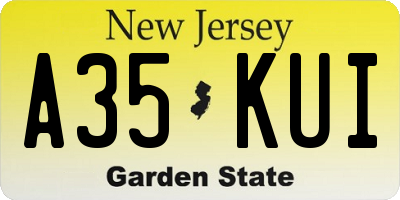 NJ license plate A35KUI