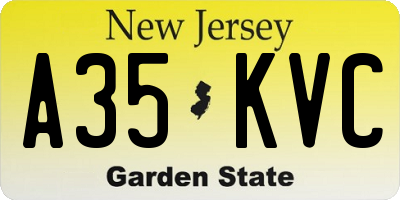 NJ license plate A35KVC