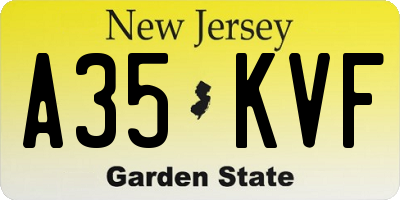 NJ license plate A35KVF