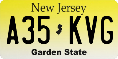 NJ license plate A35KVG