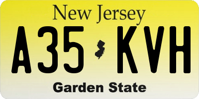 NJ license plate A35KVH