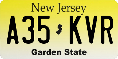 NJ license plate A35KVR