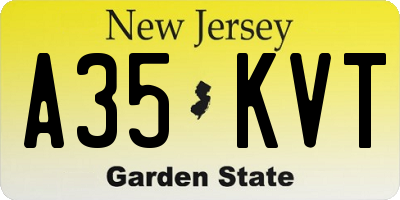 NJ license plate A35KVT